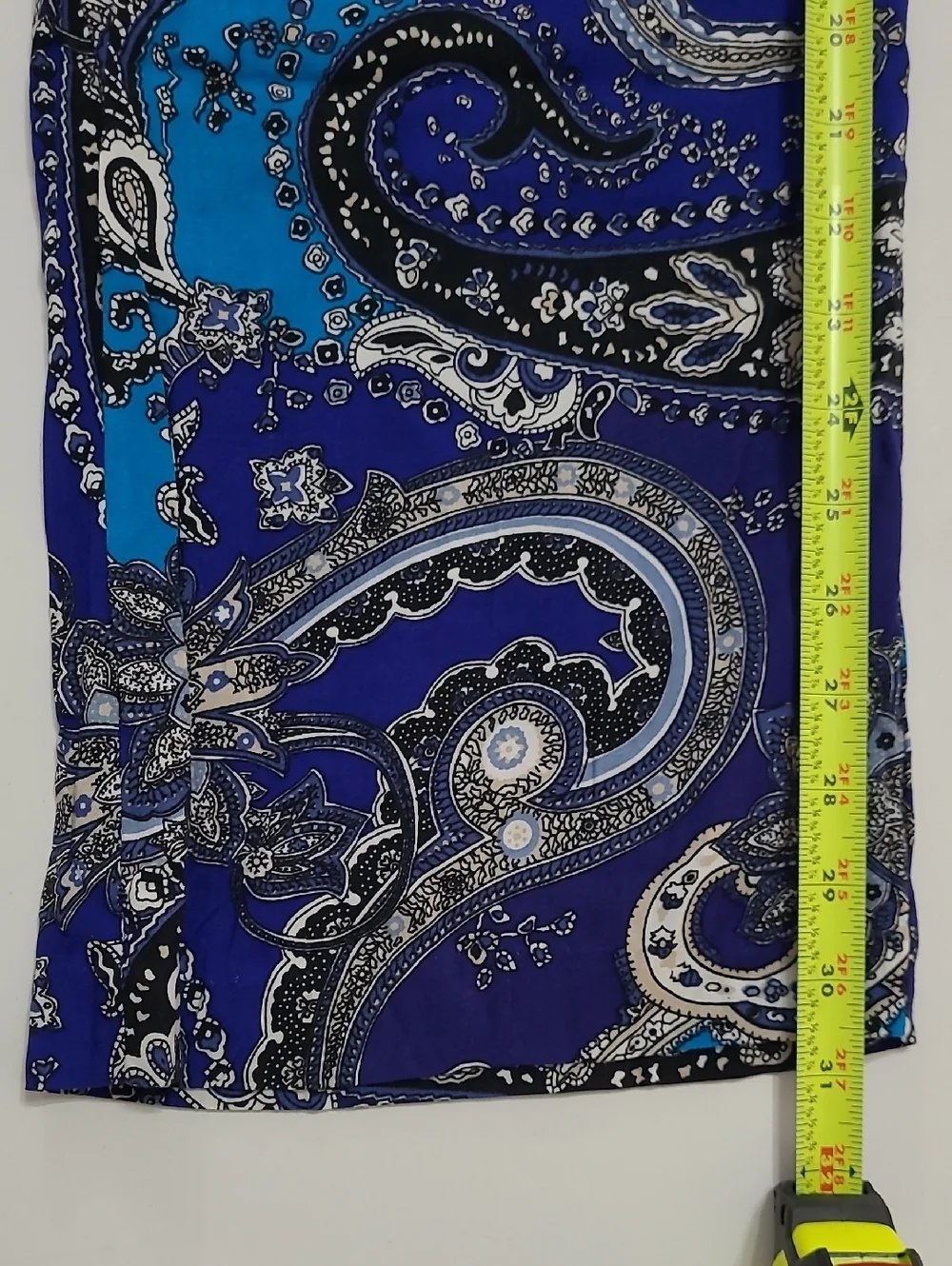 NWT Cynthia Rowley Blue Colorful Paisley Wide Leg Pullon Pants size Medium